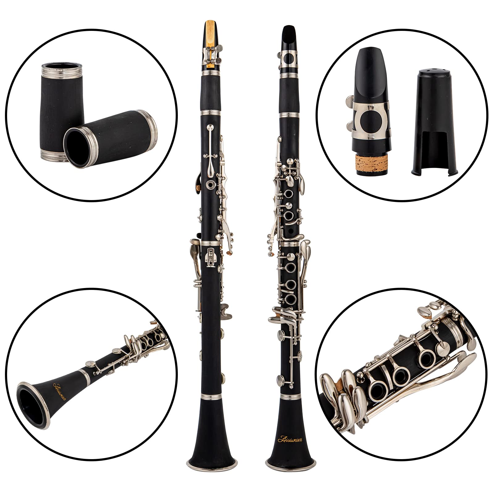 Dilwe B♭クラリネット Amazon.com: Aisiweier B-Flat Clarinet Black Ebonite Clarinet